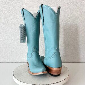 Lane EMMA JANE Turquoise Cowboy Boots Womens 5 Western Snip Toe 14" Tall Shaft